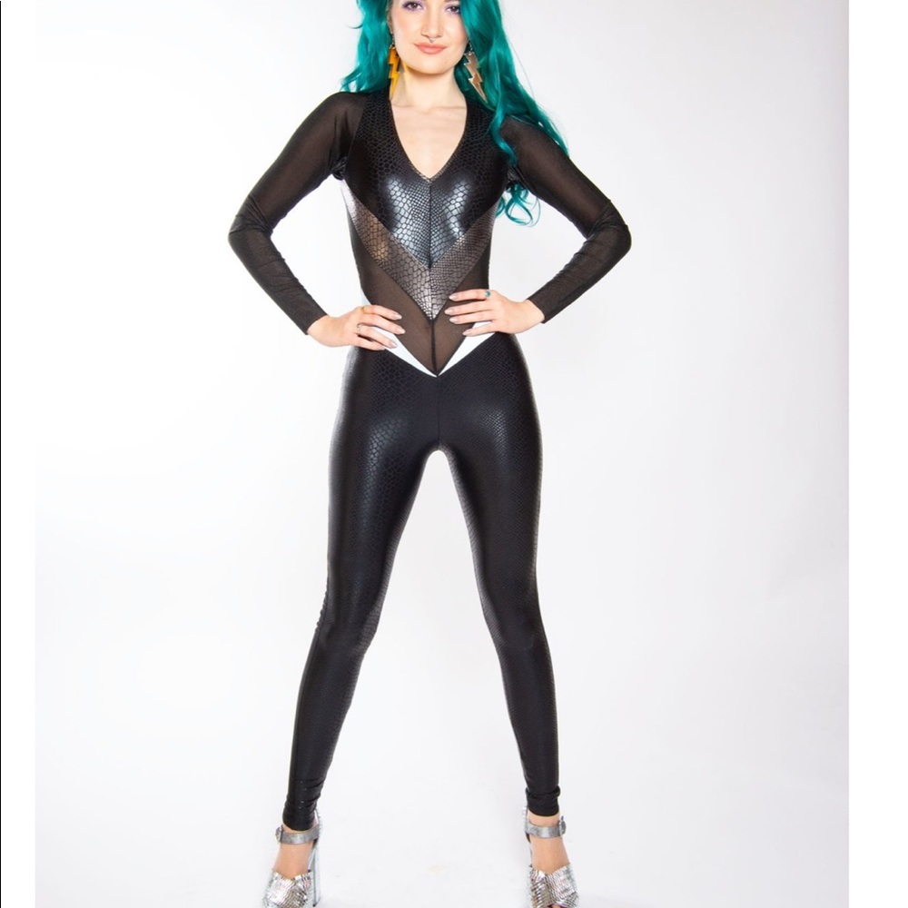 Festival long sleeve backless catsuit